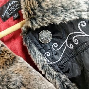 MontanaCo Lightweight Puffer w/Faux Fur Size L